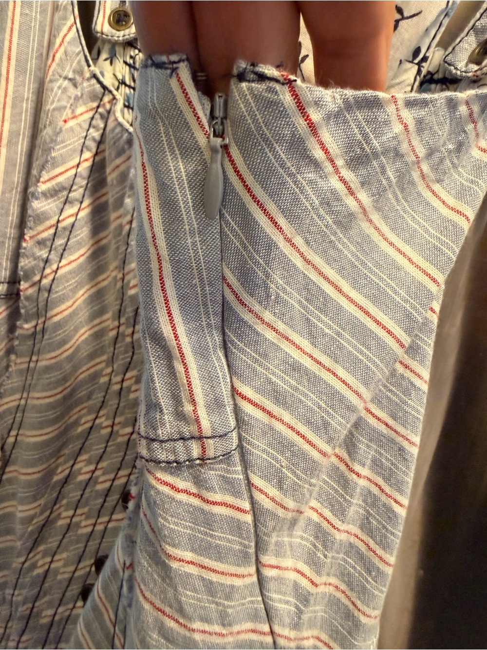 Pilcro Light Blue Striped Patchwork Button-Front Maxi Dress - Picture 16 of 16